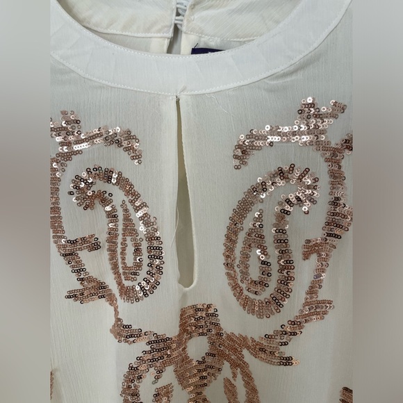 Roaman’s Women’s Plus Size 18W Embellished Keyhole Tunic Shirt Blouse Ivory - Picture 5 of 8